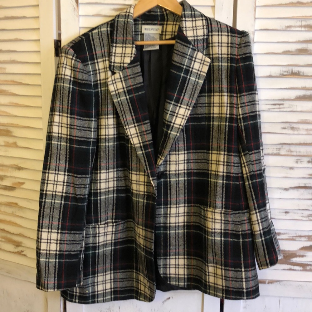 Vintage Plaid Blazer (BUNDLE4+items=25%off)